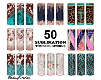 20oz Skinny Tumbler Sublimation Design Bundle, PNG Digital Download Template