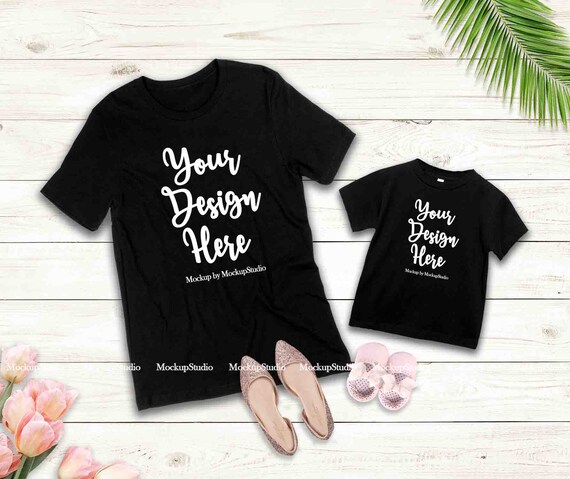 Mother Daughter Black T Shirts Mockup Mommy Toddler Shirt Etsy