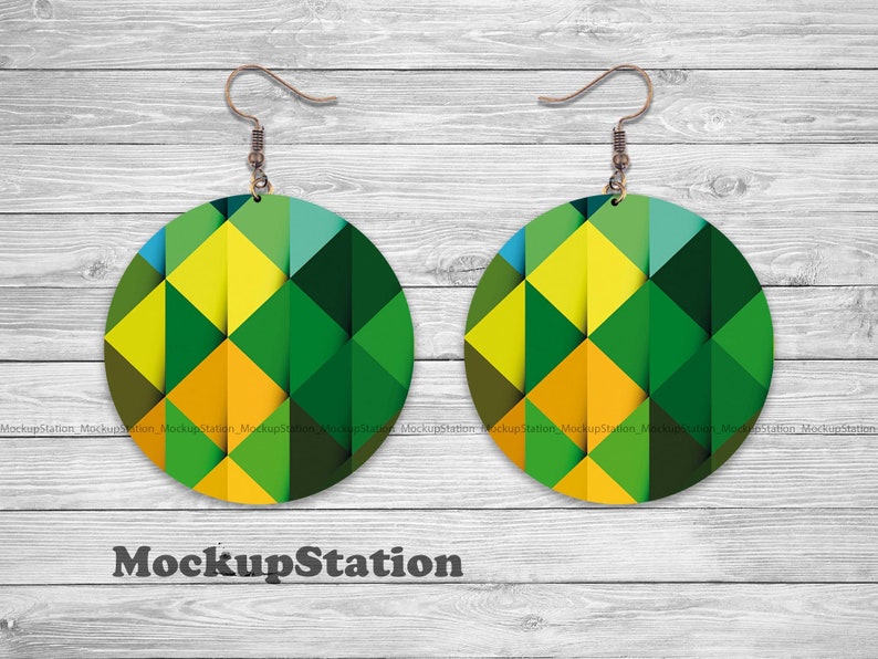 Round Earring Sublimation Mockup PSD File Circle Earring - Etsy
