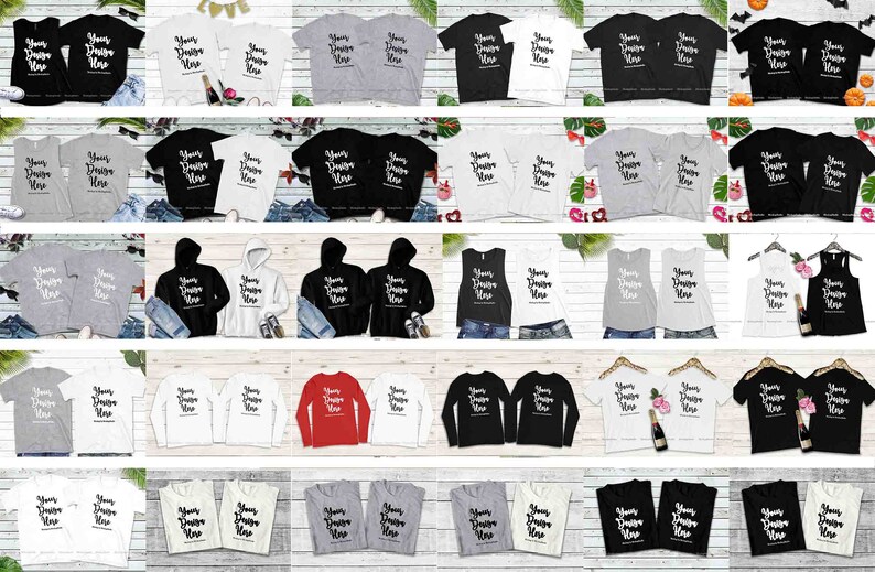 Download Couples Tshirt Mockup Bundle Matching Family Shirt Mock Up ...