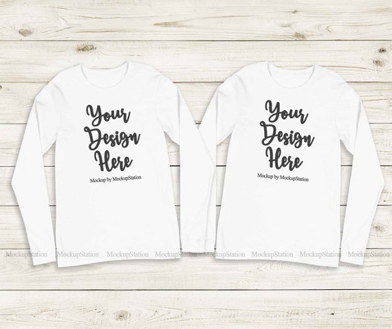 Download Matching Bella Canvas 3501 White Long Sleeve Shirt Mockup Etsy