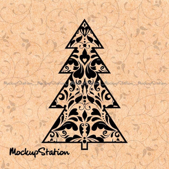 Download Christmas Tree Mandala Svg Zentangle Boho Winter Home Decor Etsy