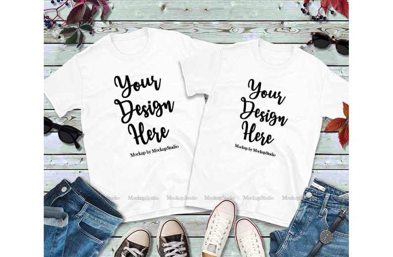 Download Couples Tshirt Mockup Bundle Matching Family Shirt Mock Up ...
