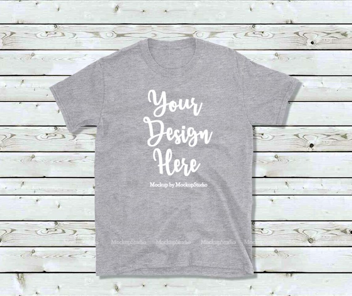 Download Gray Gildan 64000 Tshirt Mockup Sports Grey Shirt Mock Up ...