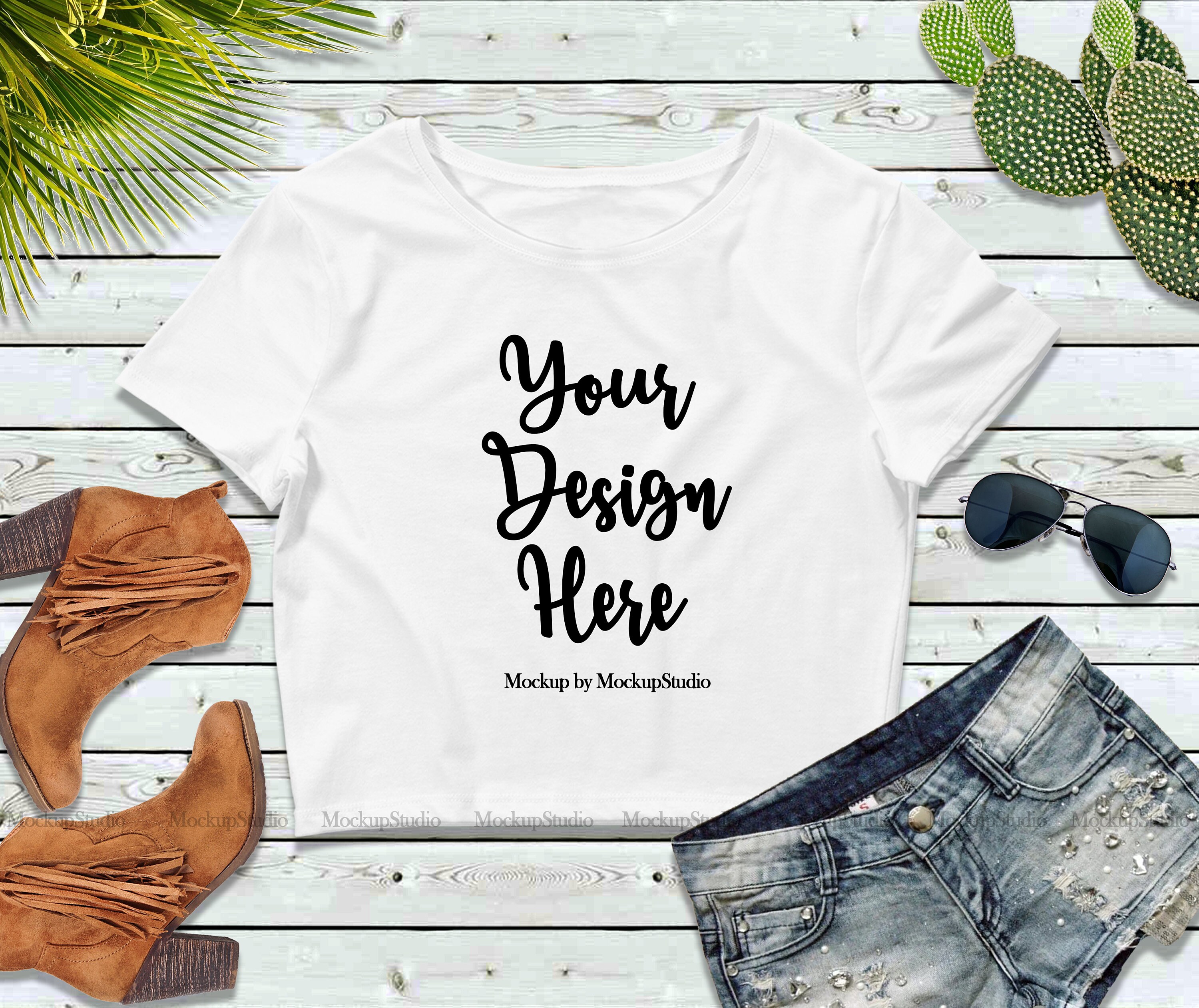 Download Bella Canvas White Blank Crop Top Mockup Women Tshirt Mockup Etsy