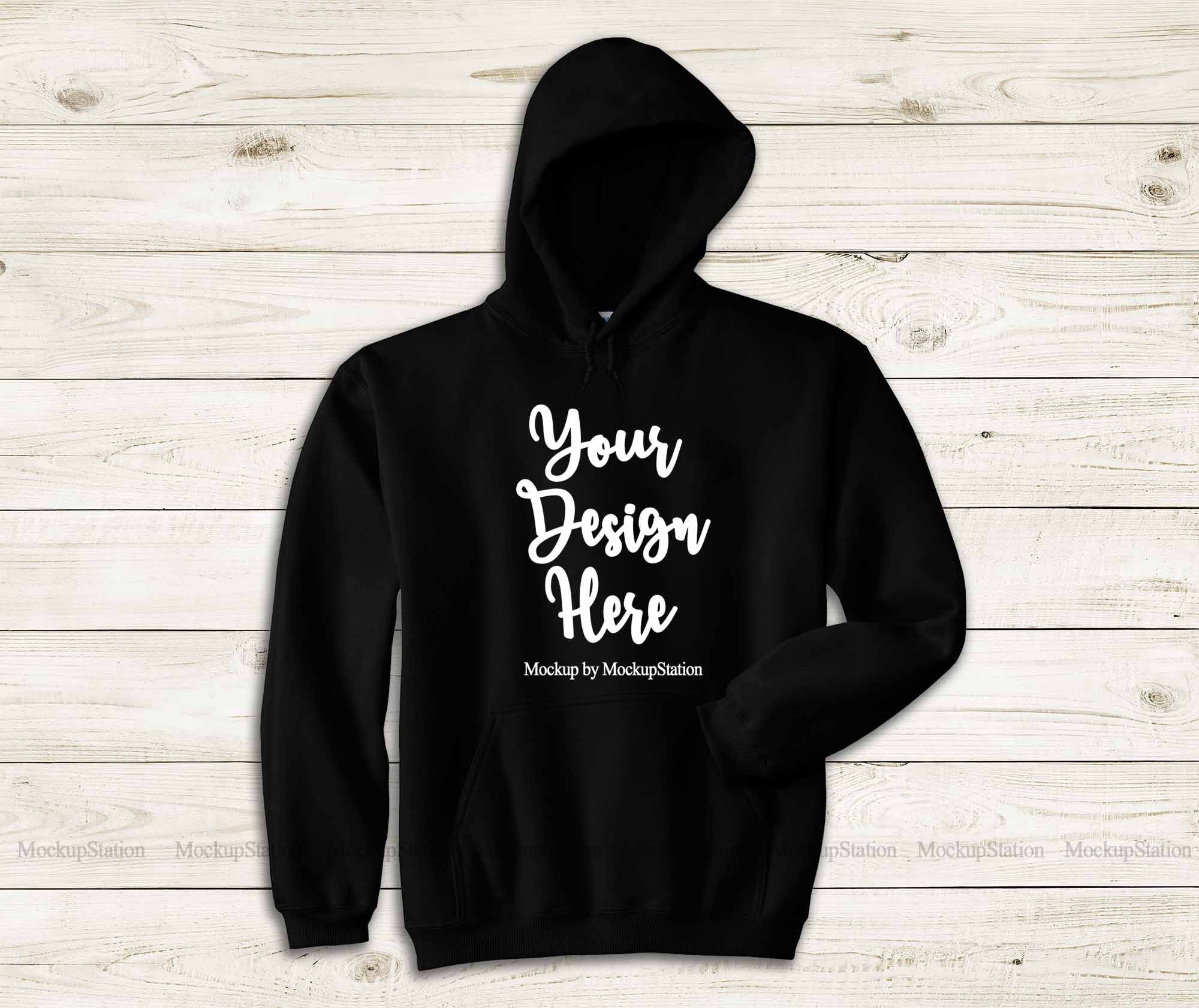 Black Hoodie Mockup Gildan 18500 Heavy Blend Hooded | Etsy