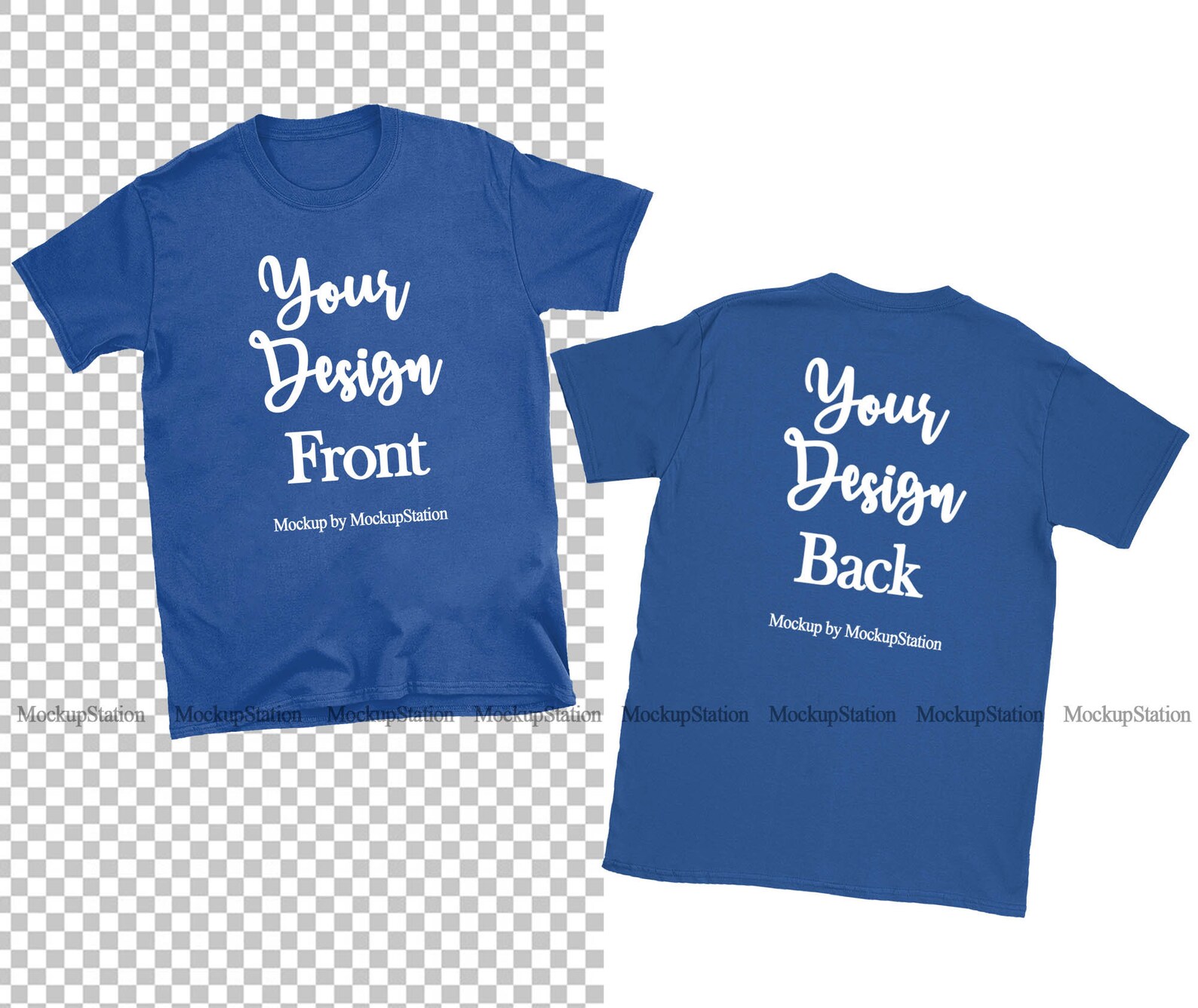 Royal Blue Front & Back Tshirt Mockup Unisex Women Youth | Etsy