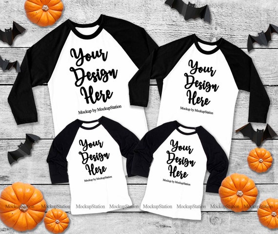 Matching Family Halloween Raglan Mockup Unisex Women Teen Etsy