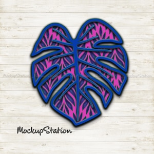 Monstera Leaf 3D Layered Mandala SVG, Hawaii Tropical Palm Floral Design DXF Cut File Digital Template Download