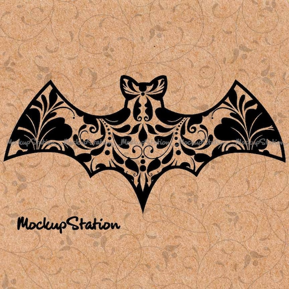 Download Bat Floral Mandala Svg Zentangle Folk Boho Fall Decor Dxf Ai Etsy