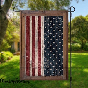 USA Vintage Garden Flag Stars And Stripes Sublimation PNG File, Patriotic 4th of July Garden Decor