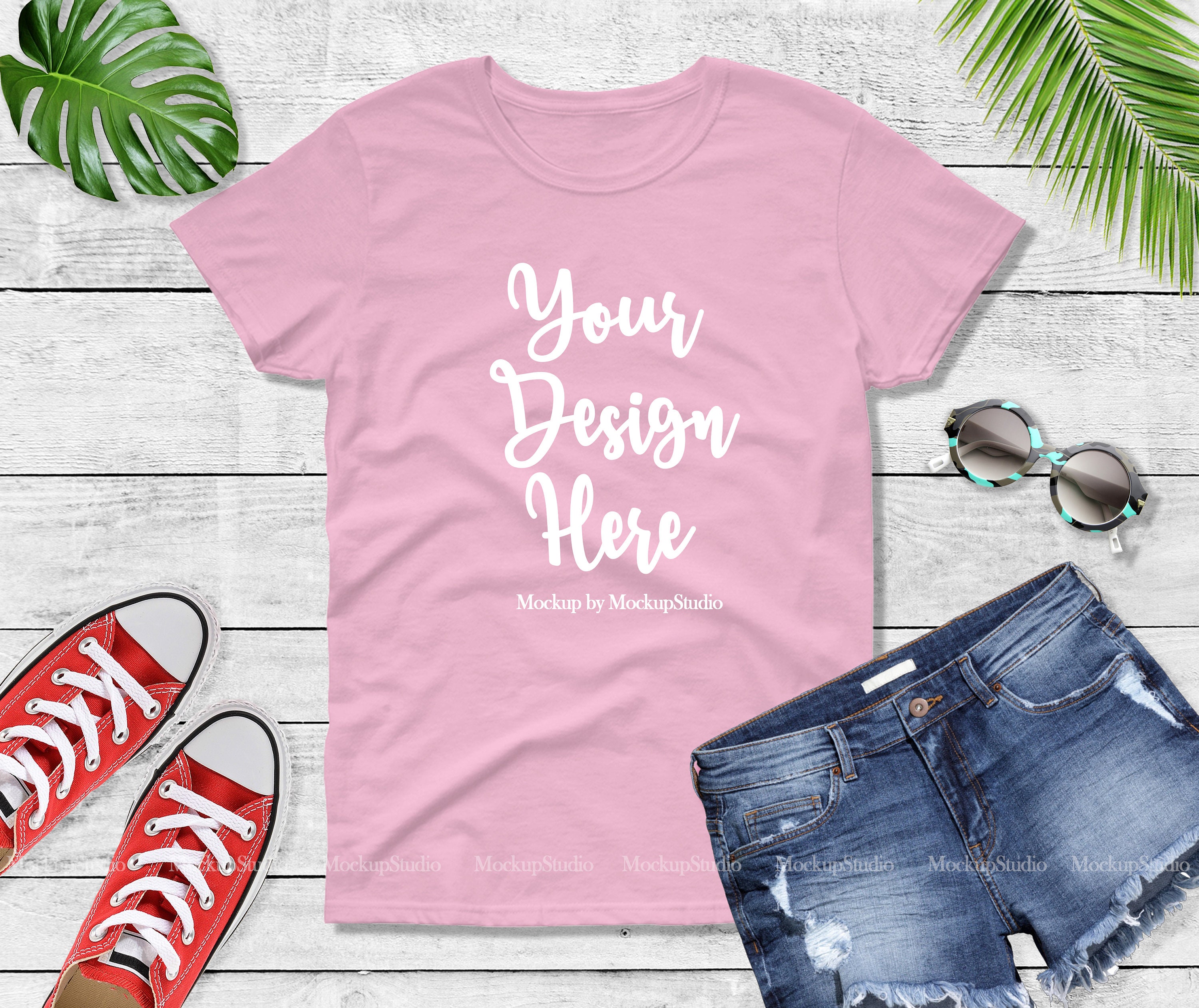 Download Light Pink Tshirt Mockup Gildan 5000 Blank Shirt Mock Up | Etsy