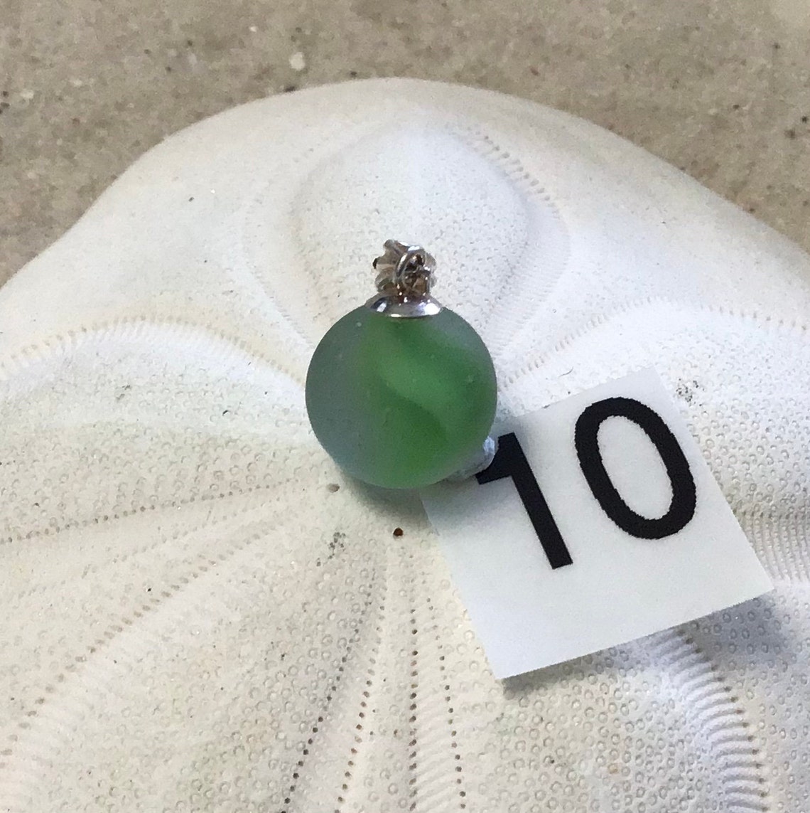 Genuine Sea Glass Mini Marbles With Sterling Bail and Chain. These Are