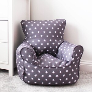 Stars Kids Toddler Chair Beanbag Printed Children's Armchair Bean Bag Pre-Filled Machine Washable 46L x 48W x 50H cm image 7