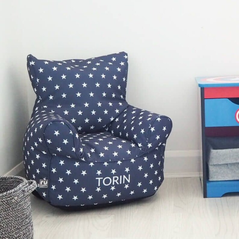 Stars Toddler Bean Bag Arm Chair With Matching Footstool Etsy UK