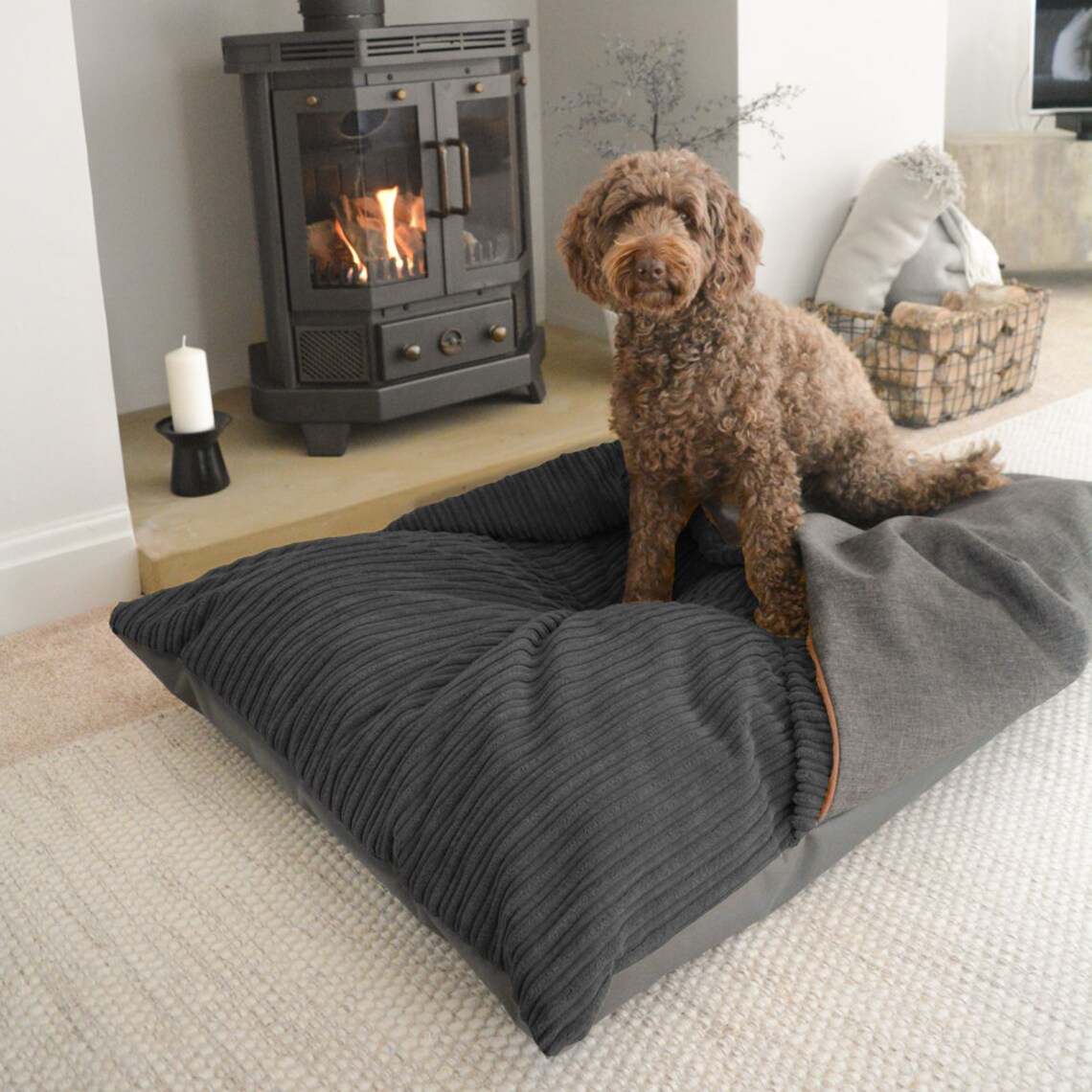 Burrower Dog Bed Large Fluff Filled Comfy Pet Mattress With Etsy UK