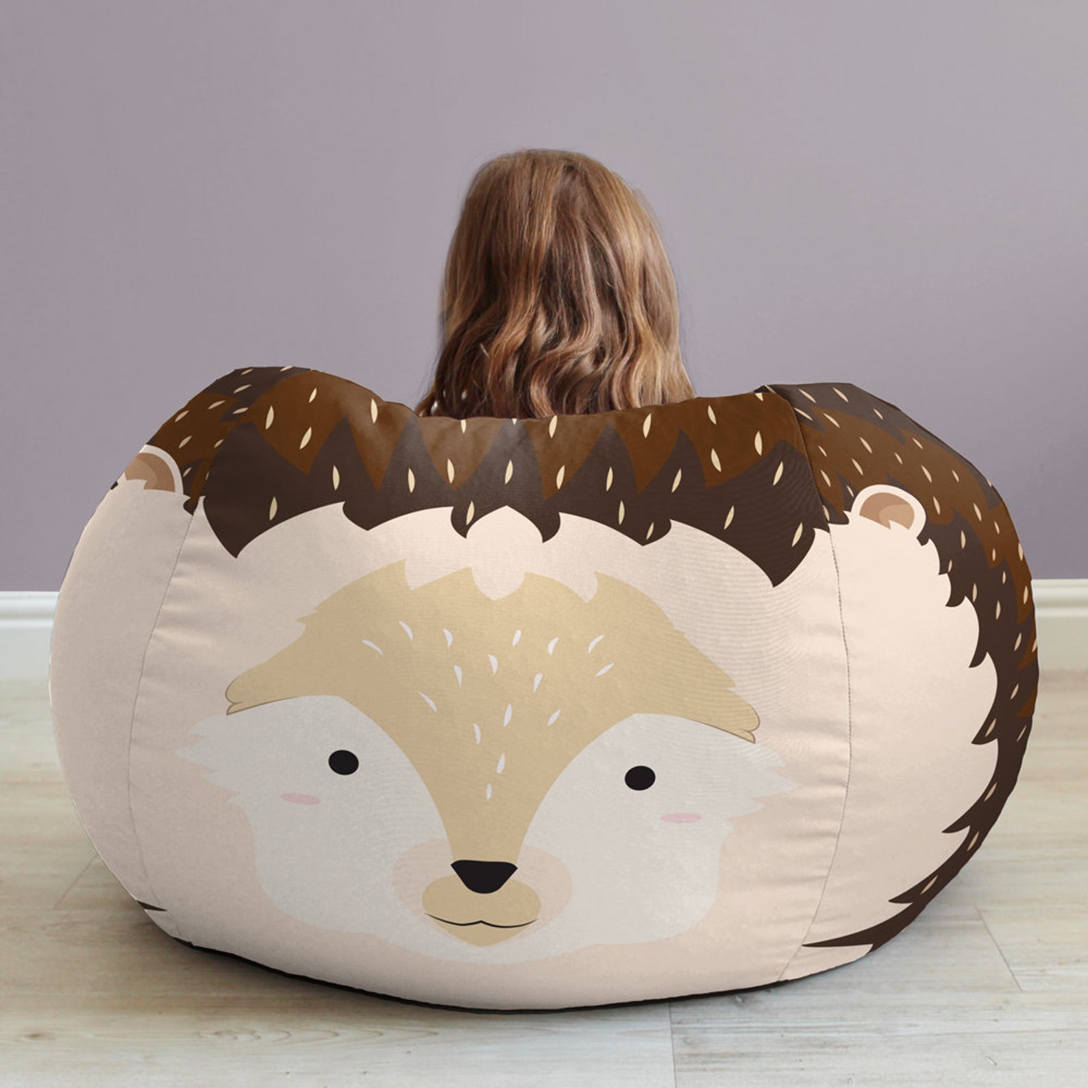 Hedgehog Animal Bean Bag Chair Kids Character Beanbag Seat Etsy UK