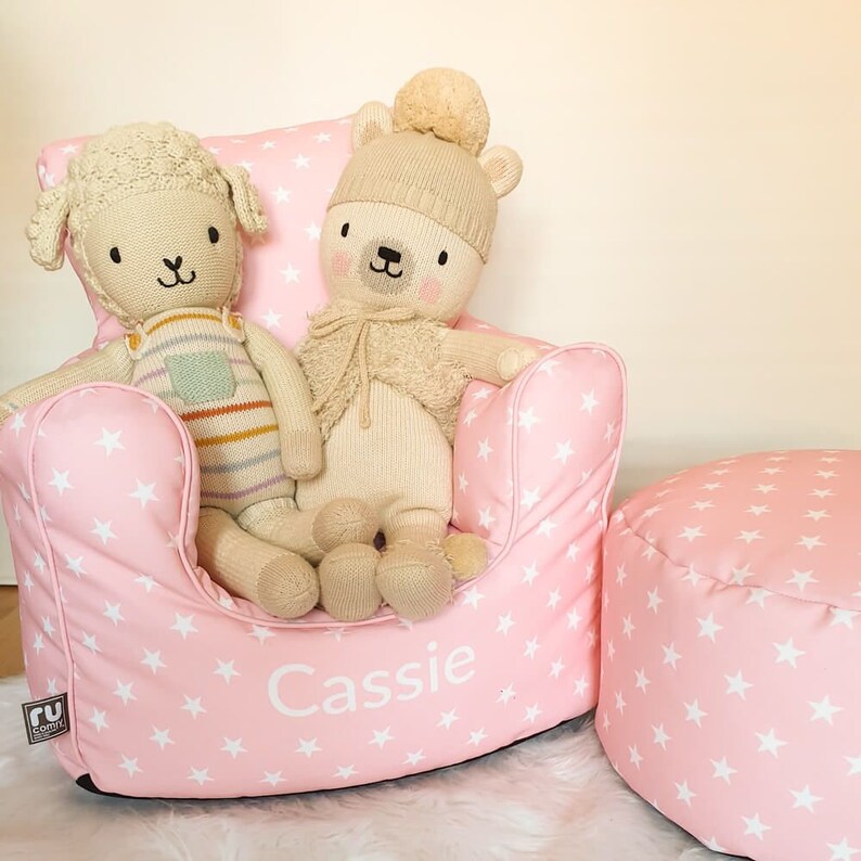 Stars Toddler Bean Bag Arm Chair With Matching Footstool Etsy UK