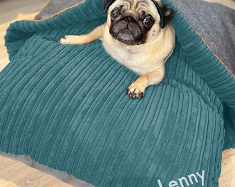 Personalised Medium Burrower Dog Bed | Pre-Filled Comfy Pet Mattress with Comfort Blanket | Water Resistant Base | 70 (W) x 85(L) x 20 (H)cm