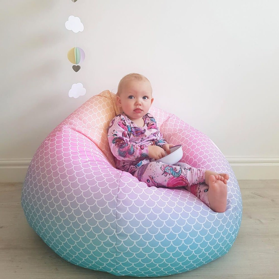 Mermaid Ombre Kids Classic Bean Bag Chair Personalised Etsy