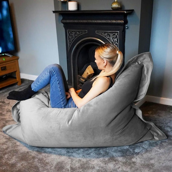 Extra Large Velvet Squarbie Beanbag Versatile Luxury Square Bean Bag Giant  Floor Cushion Furniture Family Friendly -  Finland