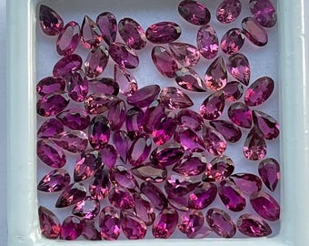 Natural Pink Tourmaline Faceted Loose Gemstone Mix Shape for Jewelry Making