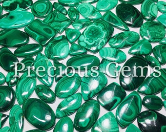 Lot en gros de pierre précieuse malachite cabochon, (naturelle)