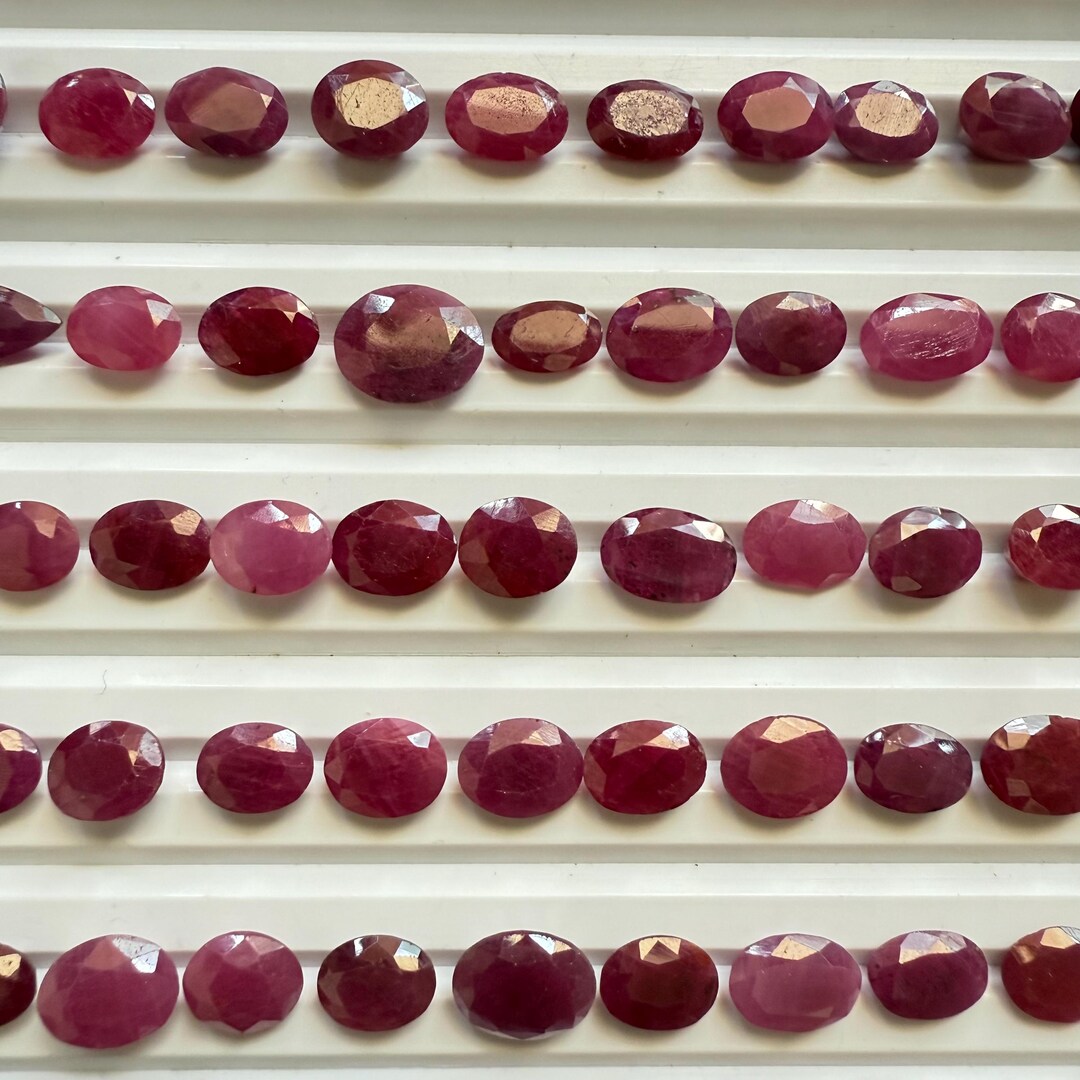 Ruby 200 Original Red Ruby Loose, Natural Ruby Faceted for Jewelry Making Mixed ...
