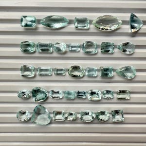 AAA Aquamarine Faceted Loose Gemstone Mix Cut | Natural Aquamarine for Jewelry Making, Rings, Earrings, Pendant, Birthstone