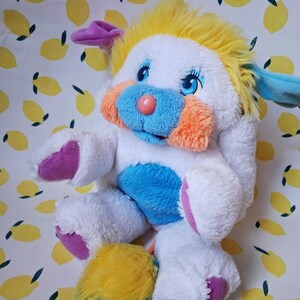 Peluche Popples 1986 Puffling Bleu Boule