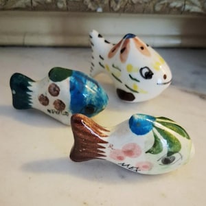 Set of 3 Tonalá Pottery Fish – Hand-Painted Mexican Folk Art Miniatures