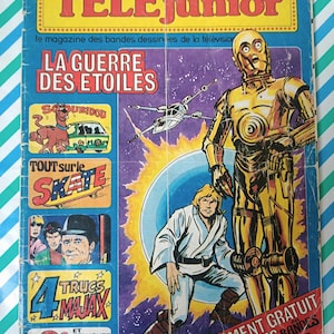 テレ・ジュニア 1977年 - ヴィンテージ フランス コミック雑誌 - スターウォーズ 付録付き