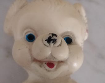 Jouet Ancien Ours En Caoutchouc RUBBER TOYS ITALY – Vintage Années 60, Avec Couineur