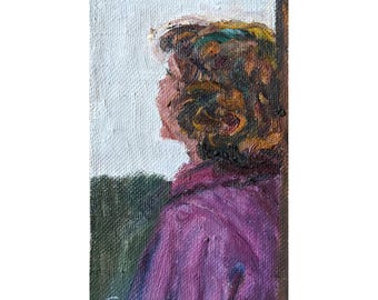 VINTAGE PORTRAIT of a WOMAN Original oil painting by Ukraine artist D.Gribok Portrait of a woman, Female portrait, Figurative artwork Retro