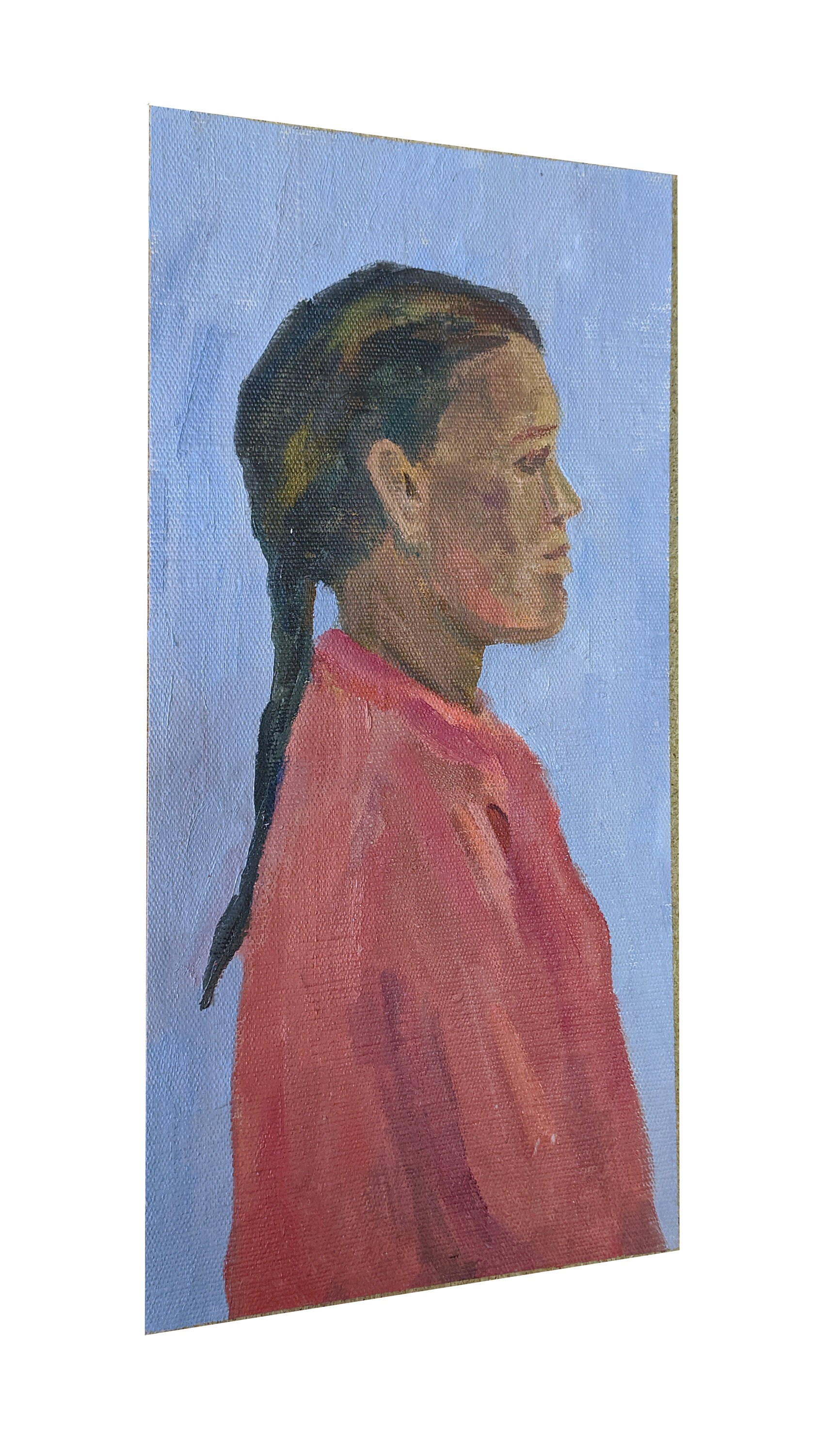 VINTAGE FEMALE PORTRAIT Original Oil Painting by Ukraine Artist M ...