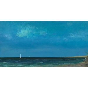 YACHTS PAINTING Original Oil Painting by Ukrainian artist R.Reshetov Signed Ship Ocean painting Handmade Artwork One of a Kind Skyscape Art