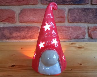 Christmas Gnome/ Red Hat Gnome Tea Light Candle Holder/Gonk Candle Holder