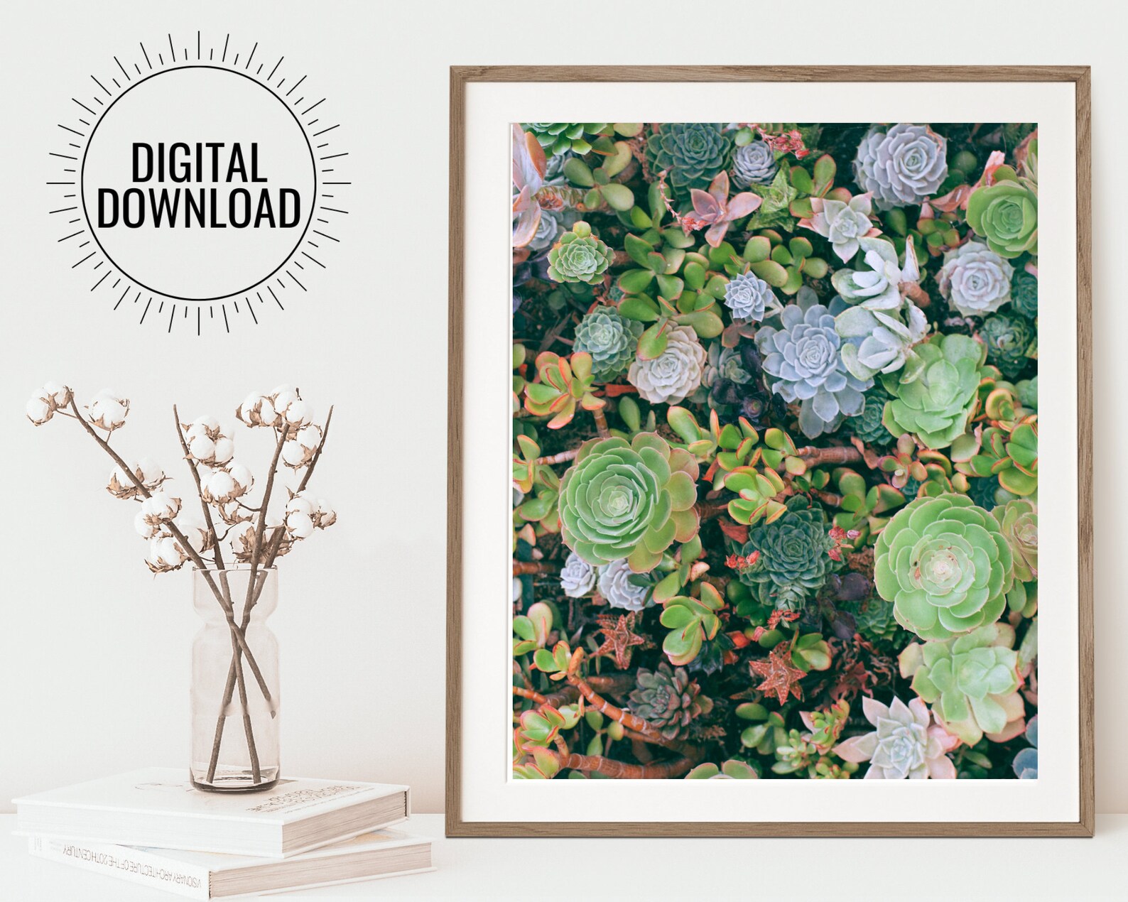 Succulent art print // nature poster // cactus wall art // Etsy