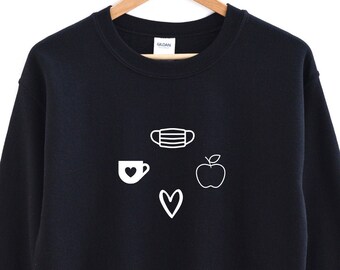 Caffeine, Mask, Teach, Repeat;crew or tee; more colors