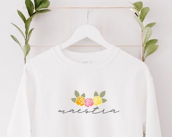 Maestra; Bilingual Teacher; Spanish;Floral