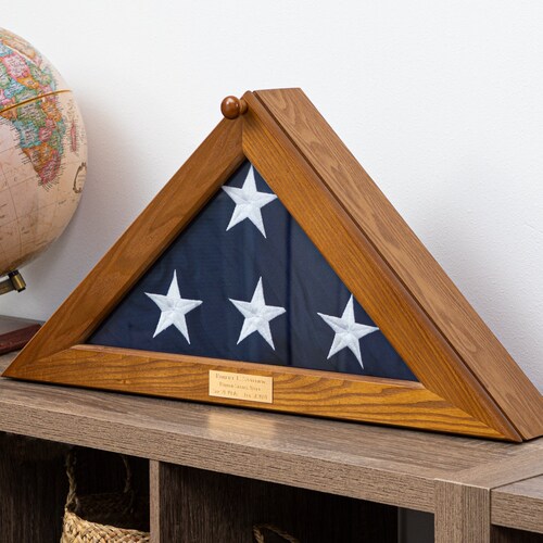 Flag Display Case With Personalized Engraving for Standard Etsy