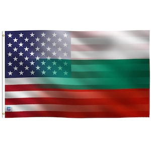 Bulgarian American Hybrid Flag 3x5 ft - 100% Polyester, Brass Grommets, Indoor Outdoor, Double or Single Sided Banner