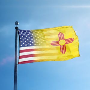 New Mexico & American Flag Blend: Indoor / Outdoor Polyester Flag