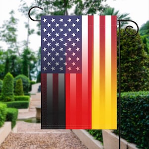 German American Garden Flagge - 100% Polyester, 12x18 Zoll, wetterbeständiges Outdoor Decor