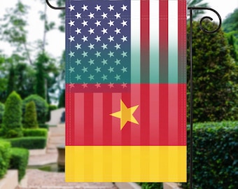 Drapeau de jardin américain Cameroun - 100 % polyester, 30 x 45 cm, décoration d'extérieur résistante aux intempéries
