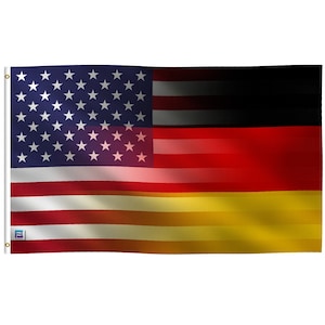 German American Hybrid Flag -  100% Polyester w/ Brass Grommets - Indoor / Outdoor