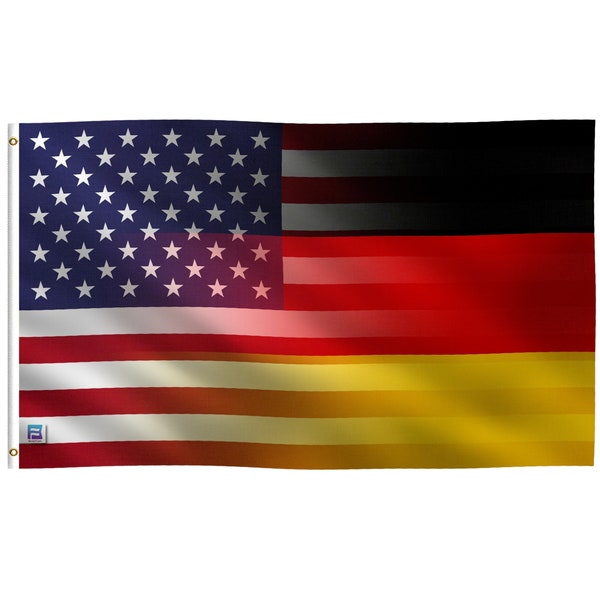 Deutsch Amerikanische Hybrid Flagge - 100% Polyester mit Messingösen - Innen / Außen