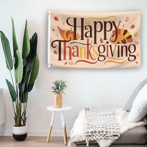 Happy Thanksgiving Flag – 3x5ft Polyester Banner, Indoor/Outdoor image 4