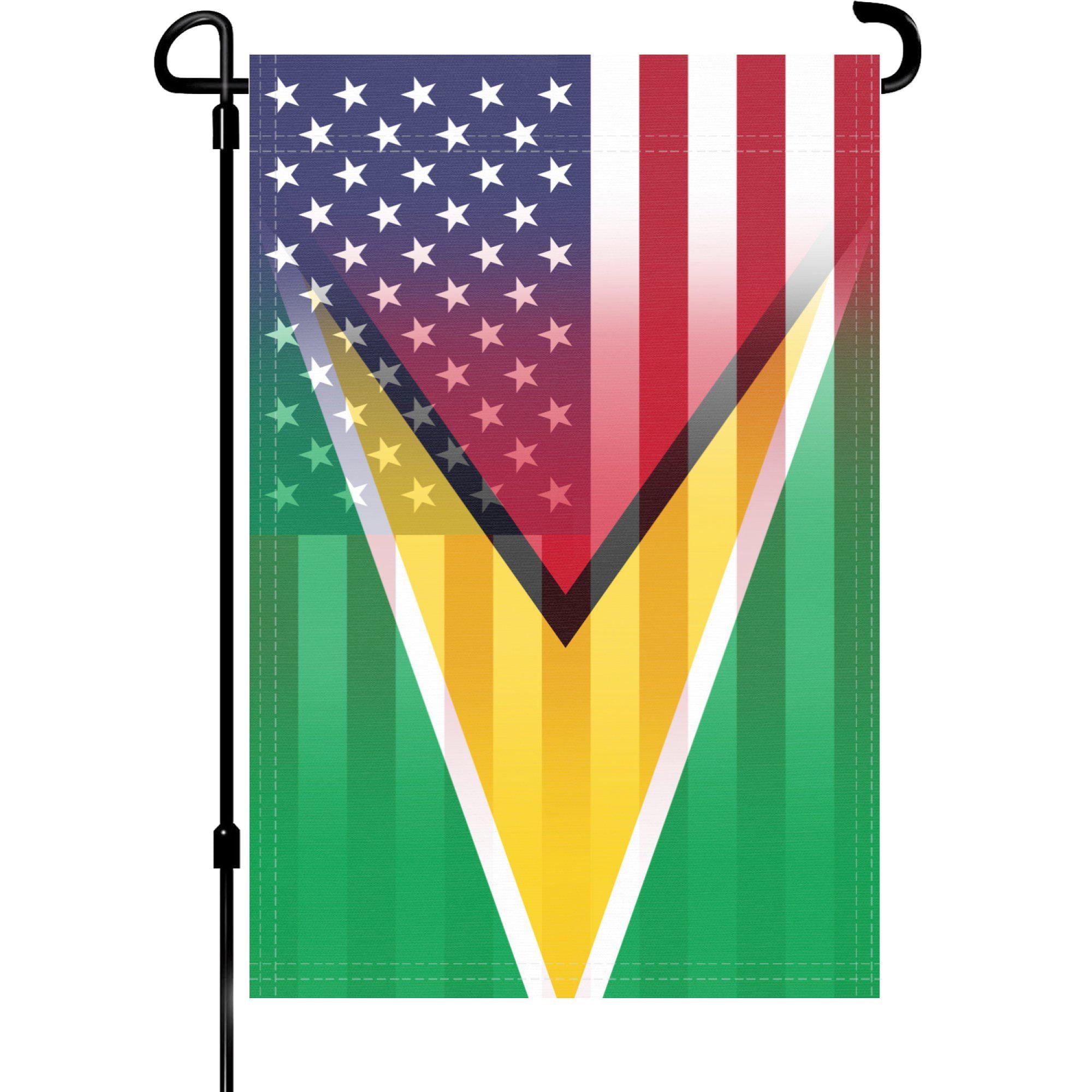 Guyanese American Garden Flag 12x18 Inch, Polyester Banner, Outdoor Decor, Weather-Resistant, Patriotic Yard Display, Durable Fabric