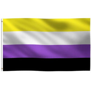 Nonbinary Pride Flag: 100% Polyester with Brass Grommets
